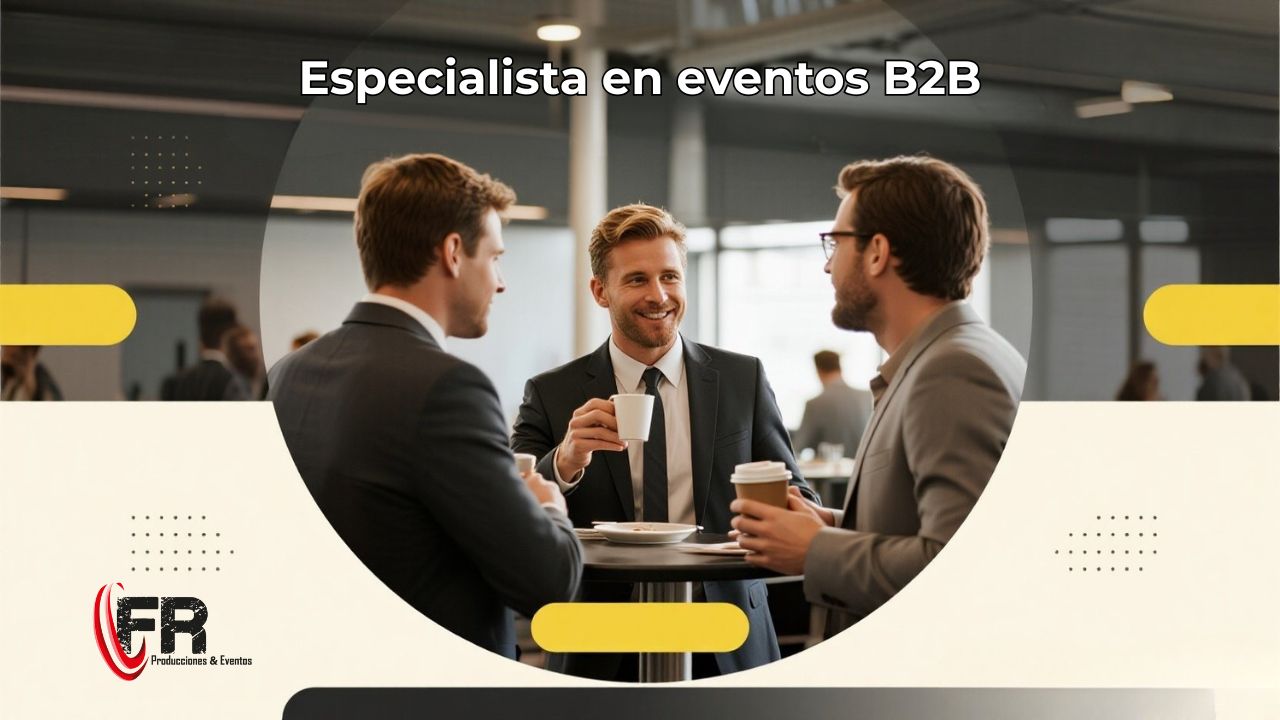 Organizador de eventos empresariales creando espacios de networking efectivos.
