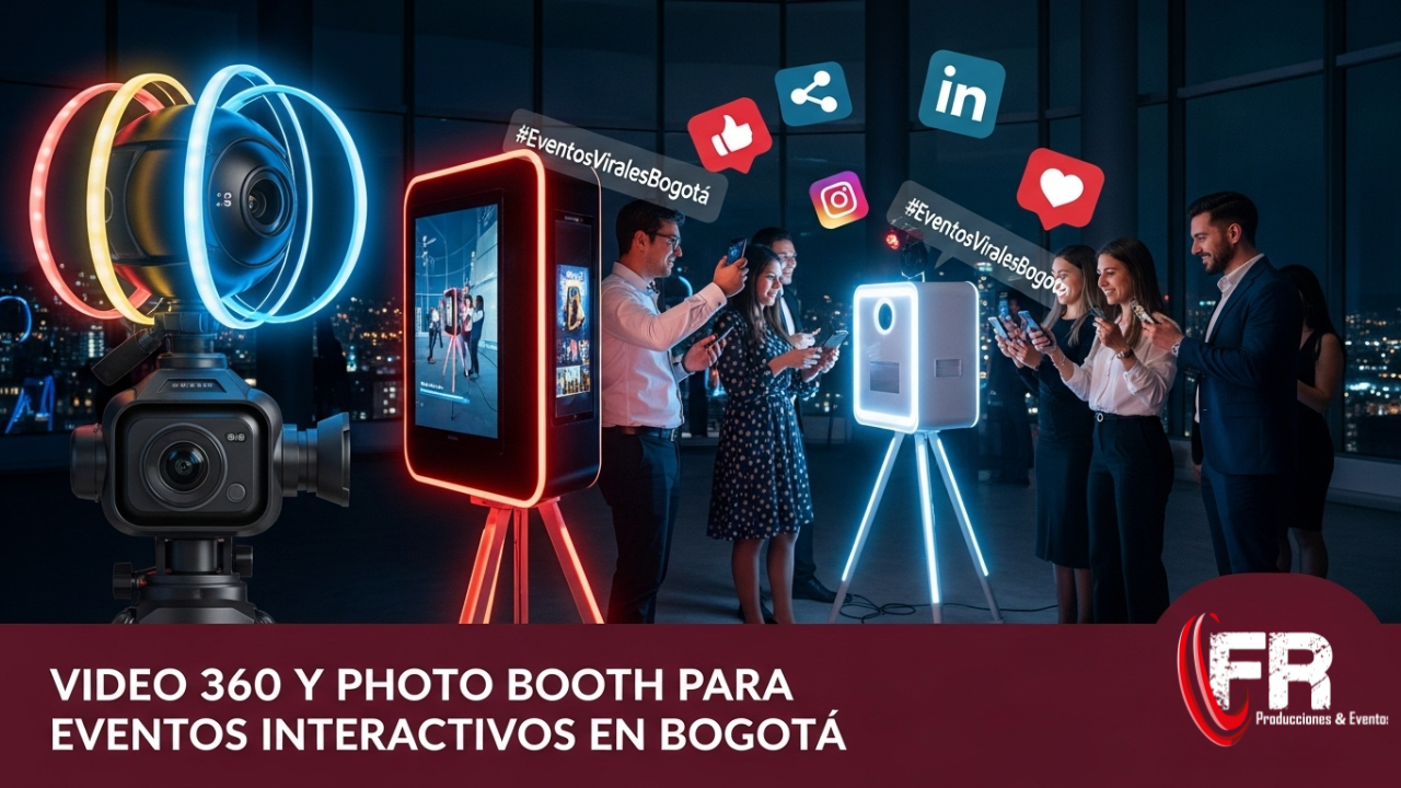 video 360 y photo booth para eventos en Bogotá interactivos y viralizables